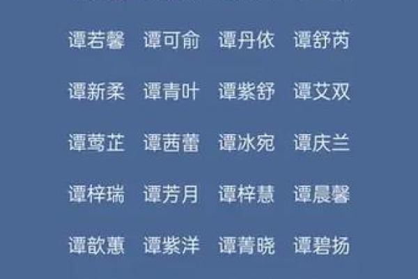 谭氏取名大全女孩(谭姓起名大全女孩)