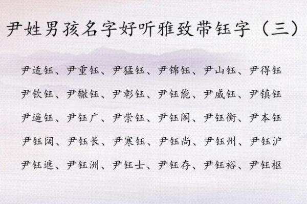 尹姓男孩大气有涵养的名字(尹姓男孩名字库2020)
