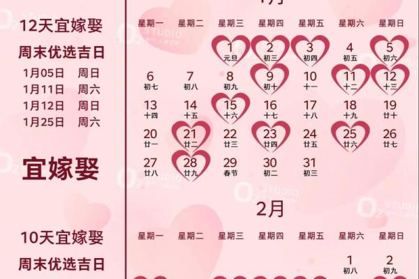 2025年2月哪天结婚好(2025年2月份日历表)